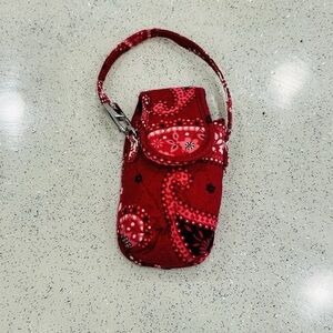 Vera Bradley~Cell Phone Case~Clip On~Red Paisley Bandanna~Quilted Cotton